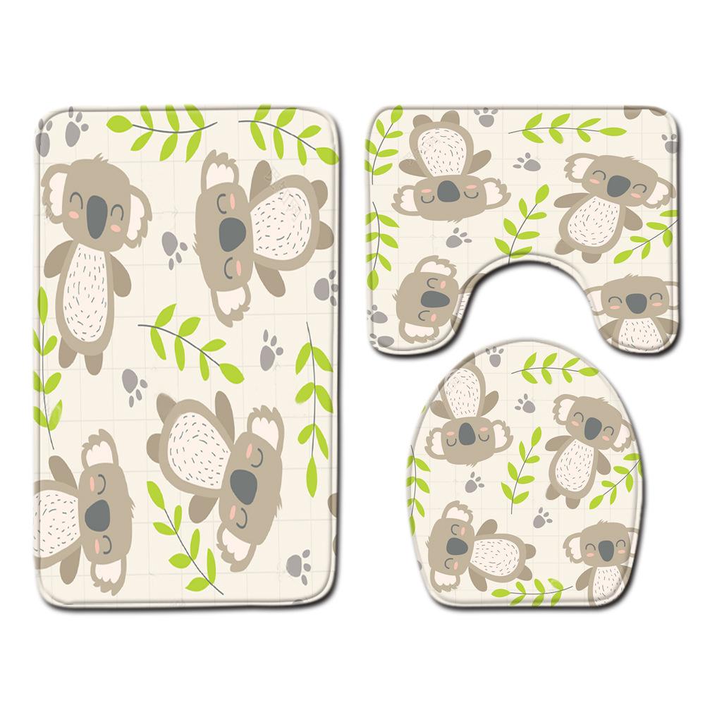 Textured Toilet Three-Piece Floor Mat Bathroom Three-Piece Carpet Doormat