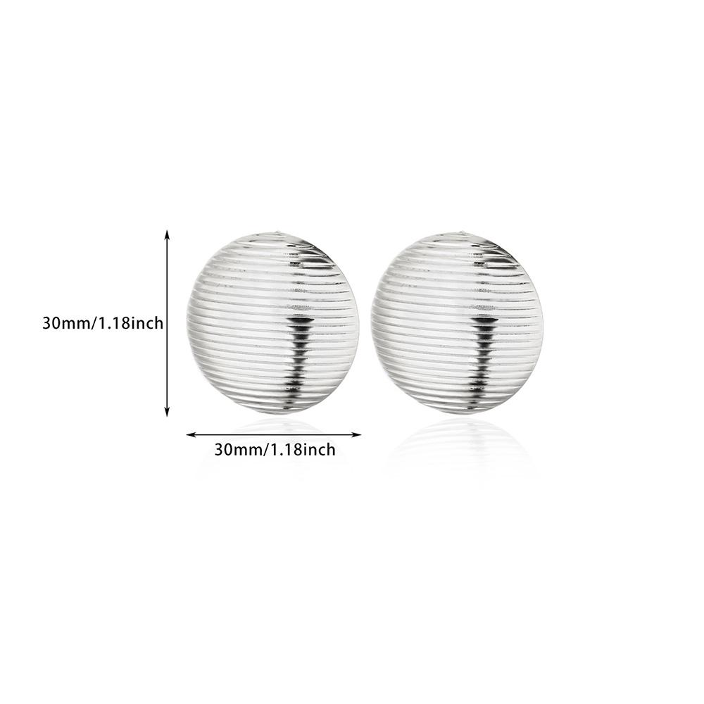 Chunky Round Striped Stainless Steel Earrings for Women Gold Color Wedding Aesthetic Earring Jewelry Accessories Christmas Gift