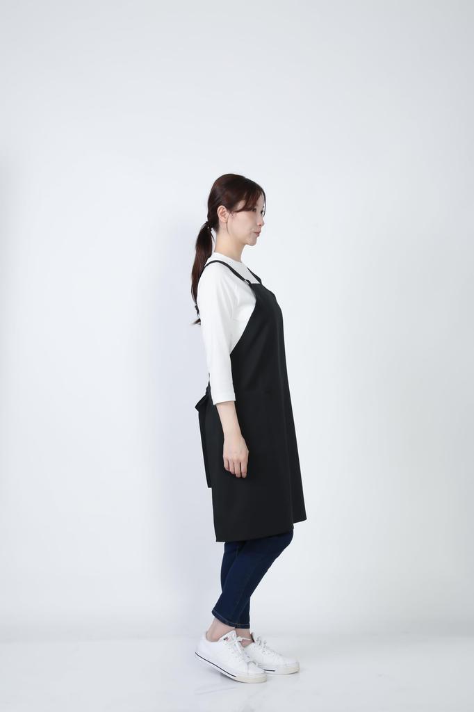 Bib Apron Bib Apron GT7013 Unisex Restaurant Uniform Black M [Seven Uniform] H-Shaped