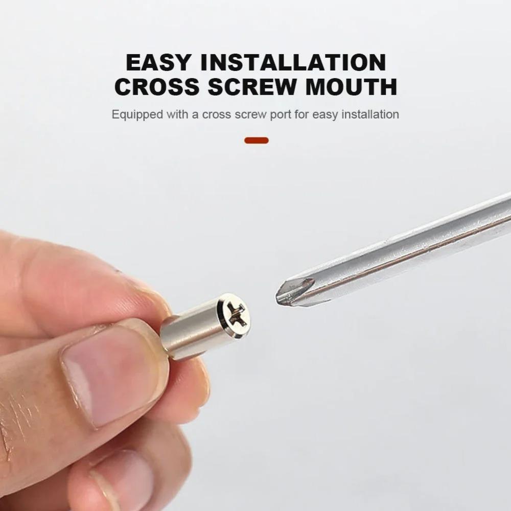 100Pcs Wardrobe Cabinet Glass Partition Nails Cross Self-tapping Screw with Rubber Sleeve Screw Plate Support Partition Bracket