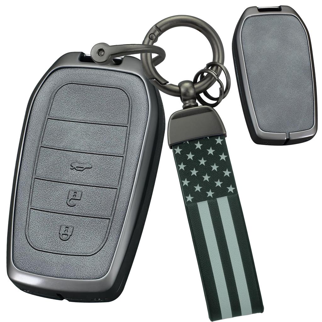 Key Case for Key Suitable for Toyota New Harrier Land Mark Yaris Corolla Leather Key Pleasant To the Does Not Fall Off Prevents Dirt and Gray B