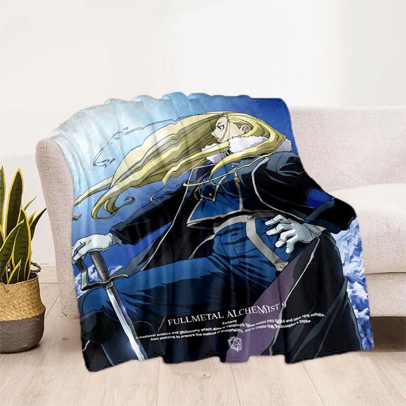 Fullmetal Alchemist Soft Plush Sofa Bed Throwing Cartoon Picnic Thin Blankets Modern Flannel  Cover Gedruckt Bettdecke Geschenk