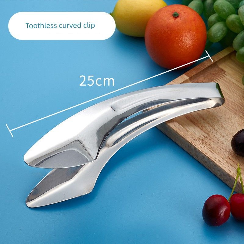 

Stainless Steel Tongs, Serving Spoon, Food Clip, Salad Clip, Barbecue Clip, Bread Clip, Plate Holder, Steak Clip Toothless curved clip