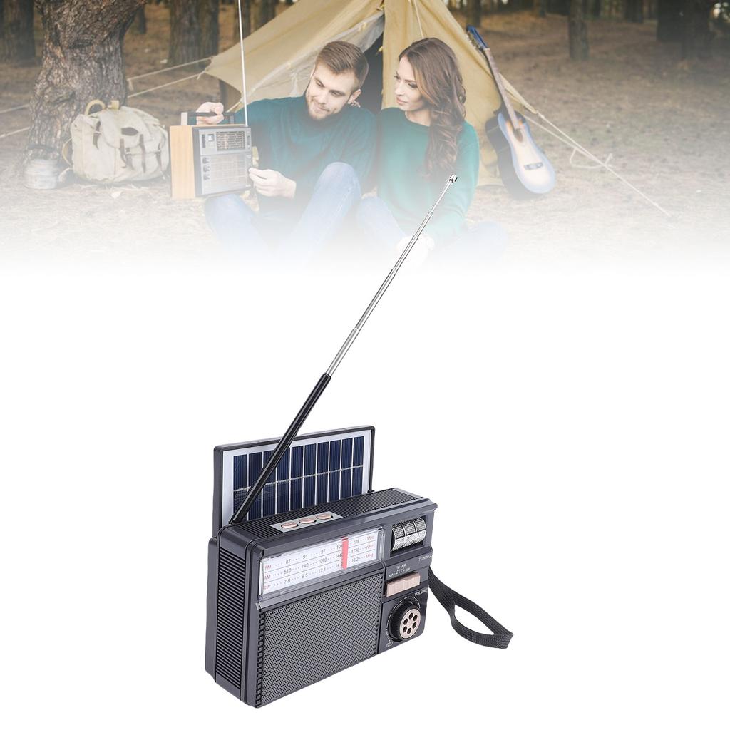   Solar Radio Portable AM FM SW Radio Support Rechargble Battery and Solar Panels Power Supply for Camping Outdoor Activities