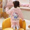 Kids Flannel Pajamas Set Boys Girls Warm Long Sleeve Top And Pants Sleepwear Winter Home Nightwear