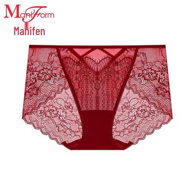 Maniform Damen Sexy Spitze Mid-Low Waist Slips