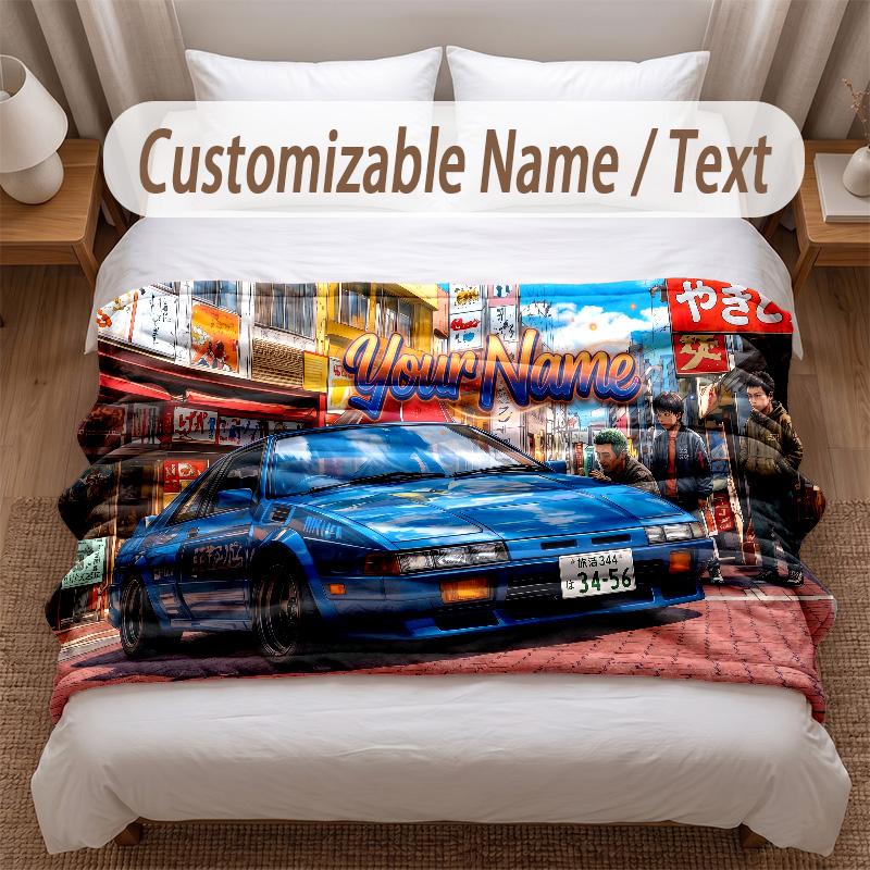 Tree of Life Theme Soft Blanket Personalized Custom Name Text Print Warm Blanket Home Sofa Bedroom Decor