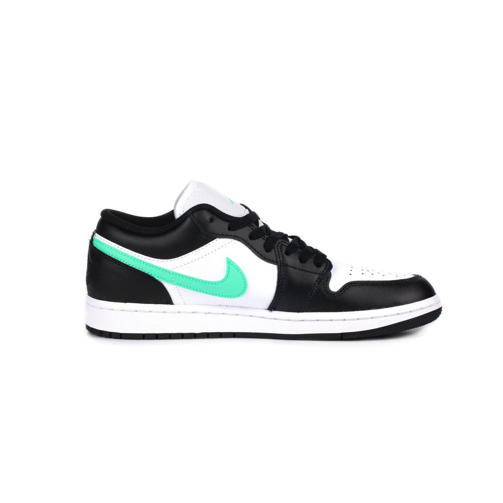 Jordan Air Jordan 1 Abrasion Resistant Breathable Low Top Vintage Basketball Shoes Men's Black White Green 553558-131(Team444-)