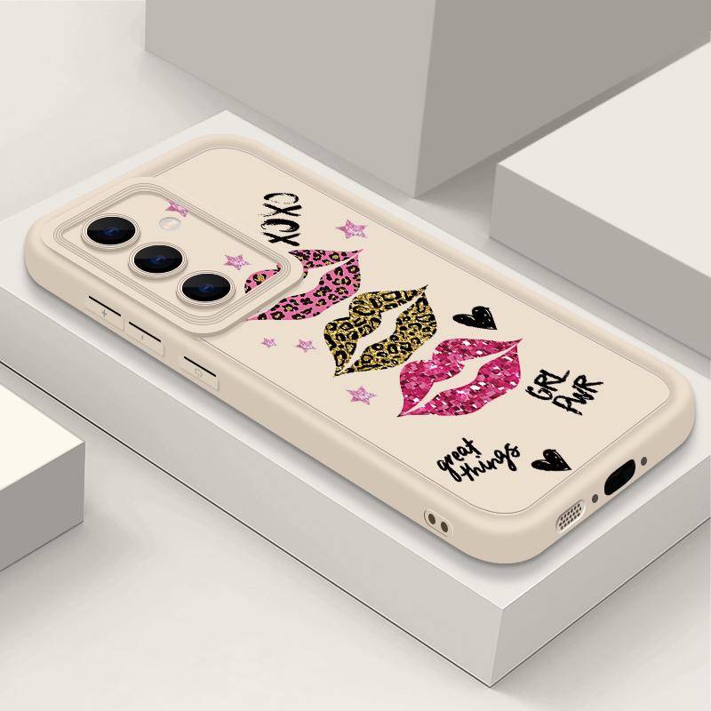 Moderne Kiss Lips Print Hülle für Samsung A57 A37 A27 A17 S26 Ultra S25 FE A56 A36 A26 A16 A55 A35 A25 A54 5G S21 S22 S23 S24 Plus Stoßfeste Abdeckung