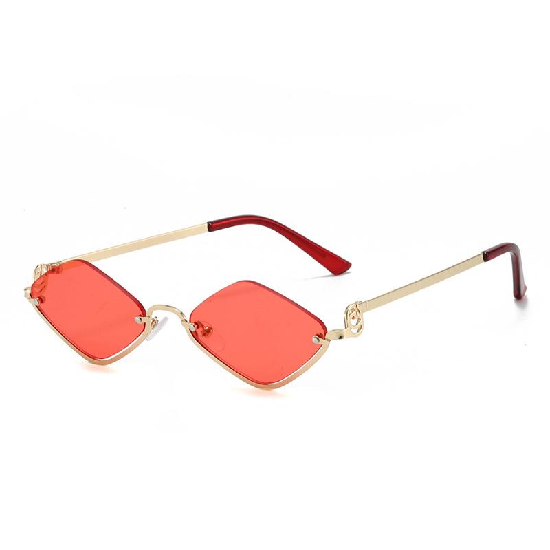 New Half-frame Rhombus Small Frame European and American Style Fashion Sunglasses Internet Celebrity Trend Versatile Street Sunglasses