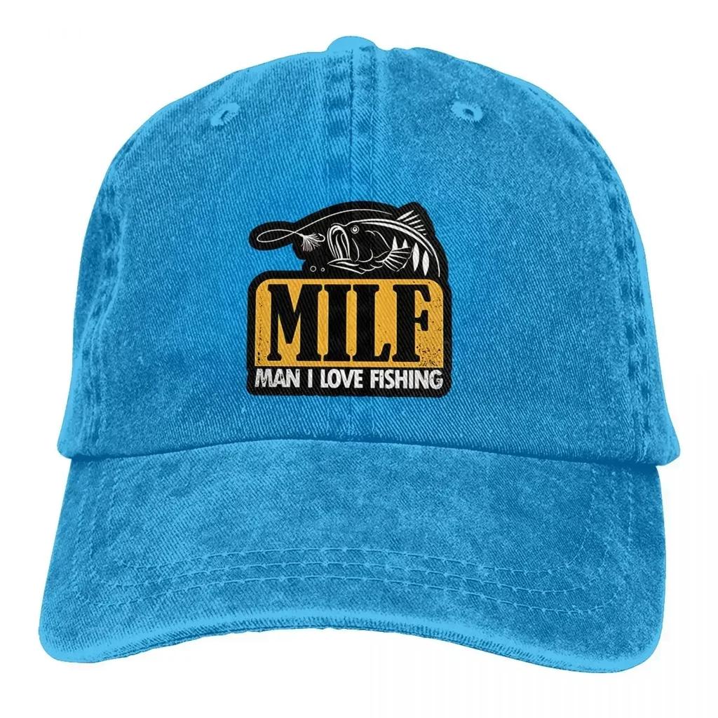 MILF Man I Love Fishing Baseball Caps Peaked Cap Fishing Sun Shade Hats for Men