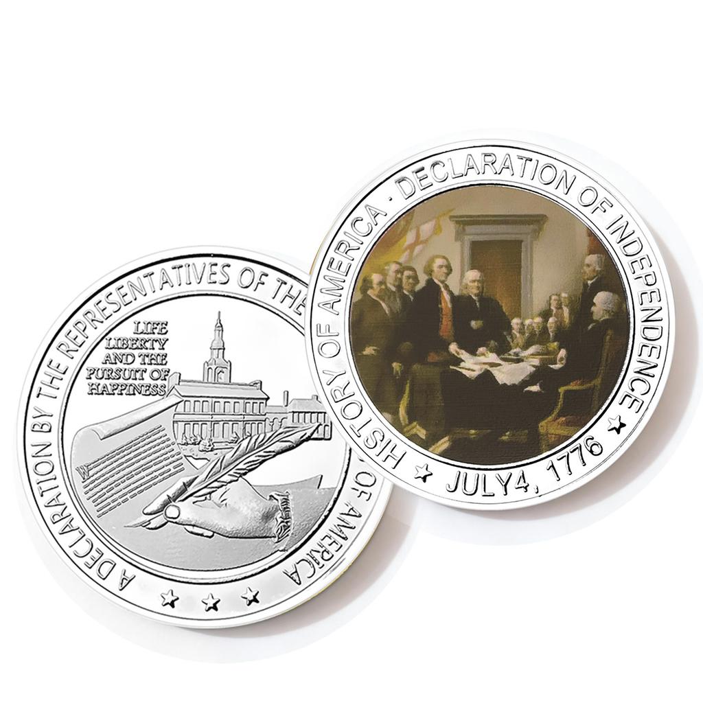 250th Anniversary Commemorative Coin Independence Day Founding Medal Challenge Coin Embossed Metal Coin Color Printed Badge