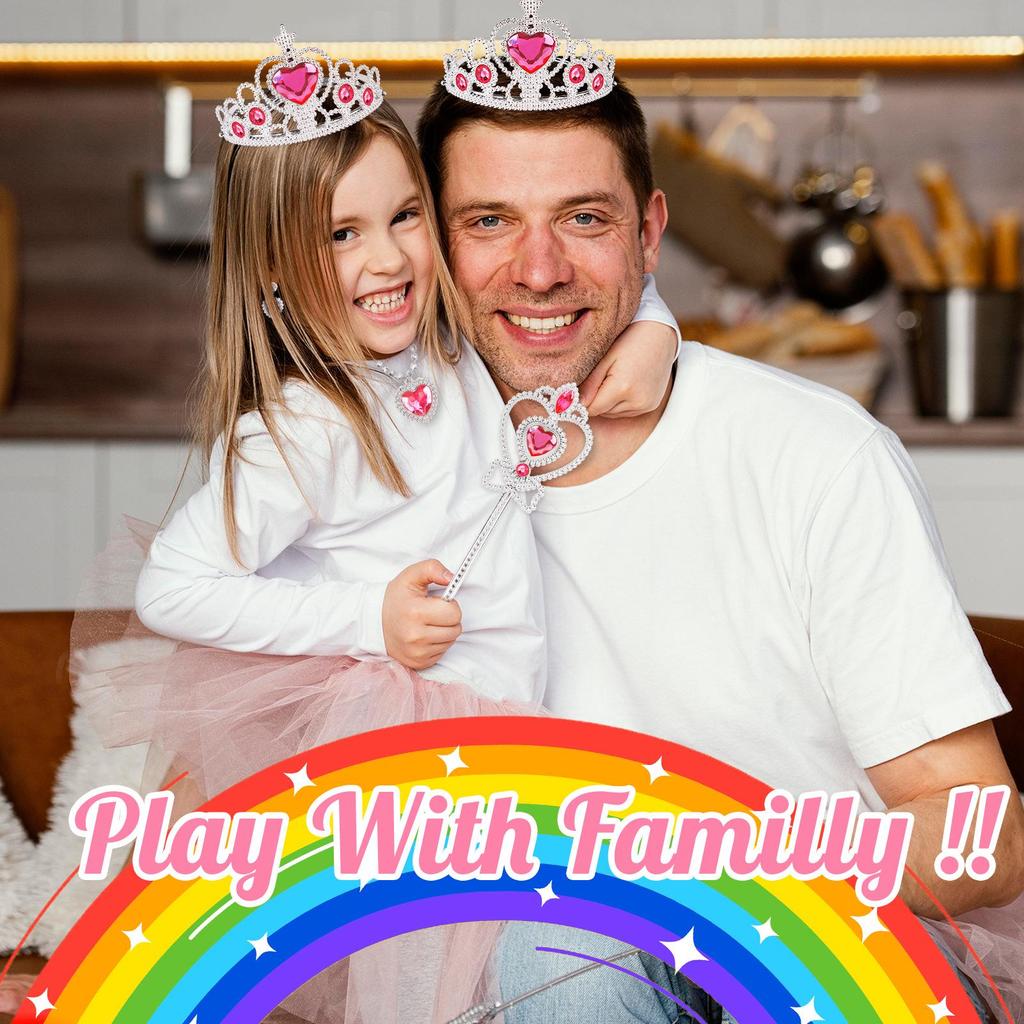 Girl's Princess Role Play Set: Cape, Magic Wand, Crown, and Ring