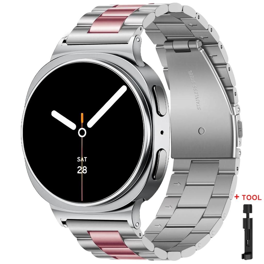 Metal Band for Samsung Galaxy Watch 8/8 Classic 40mm 44mm 46mm Stainless Steel Strap for Galaxy Watch 7 Ultra 2025 47mm Bracelet