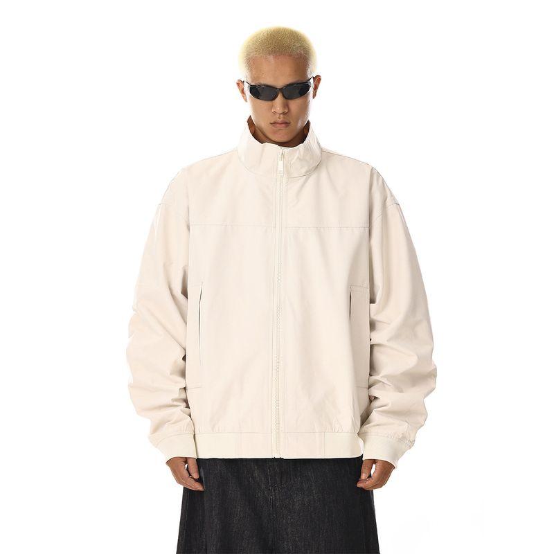 American Retro Stand-Up Collar Outdoor Workwear Jacket for Men, New Autumn Design, Niche Casual Windbreaker Jacket, Trendy