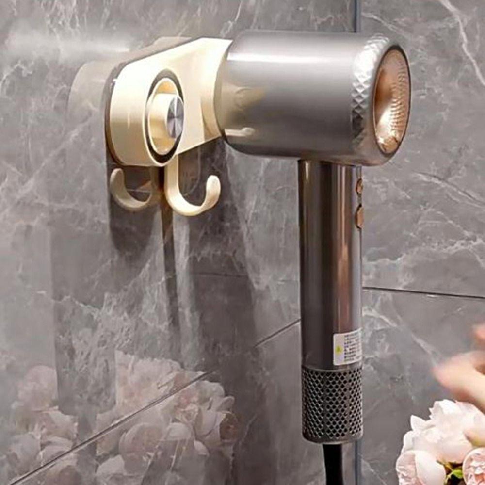Wall Mounted Magnetic Hair Dryer Holder Non Perforated Hair Drier Storage Stand  Bathroom