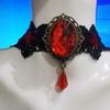 Gothic Black Lace Choker Necklace for Women Vintage Tassel Clavicle Chain Halloween Collar Choker Steampunk Party Jewelry Gift