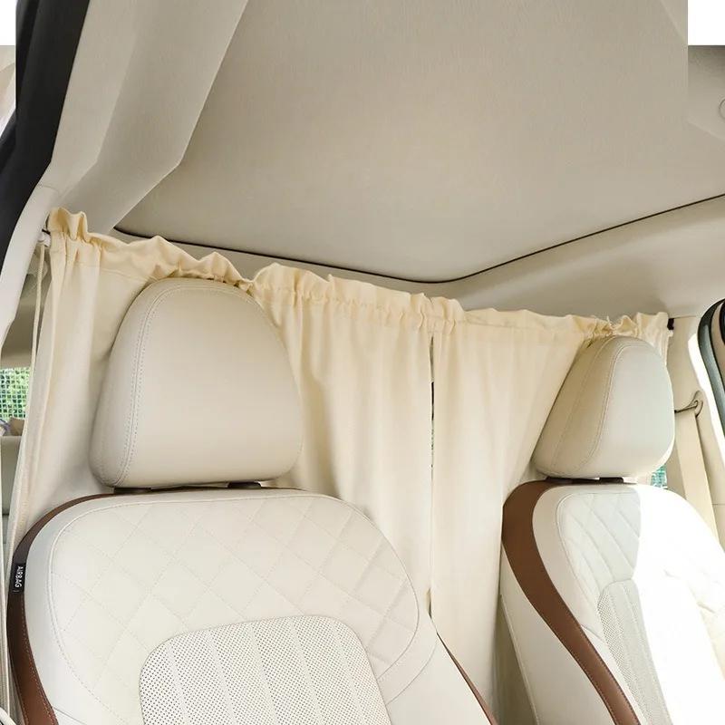 Cotton Cloth Car Divider Curtains Light Blocking Retractable Car Privacy Partition Suction Cup Curtain Car Interior Accessories