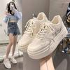 Autumn New Women's Small Fragrant Style Looks Thin and Thick Soles Increase Height, Spring Versatile Shoes Bread Shoes Women