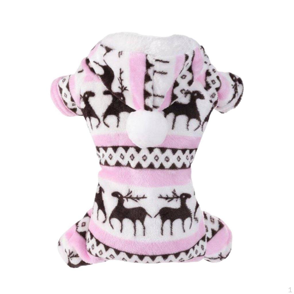 Warm Fleece Pet Sweater Super Soft Holiday Pajamas Festive Puppy Jacket for Cat