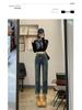 Women's High-Waisted Slim-Fit Straight-Leg Jeans - Petite Cropped Cigarette Pants for Autumn/Winter 2024