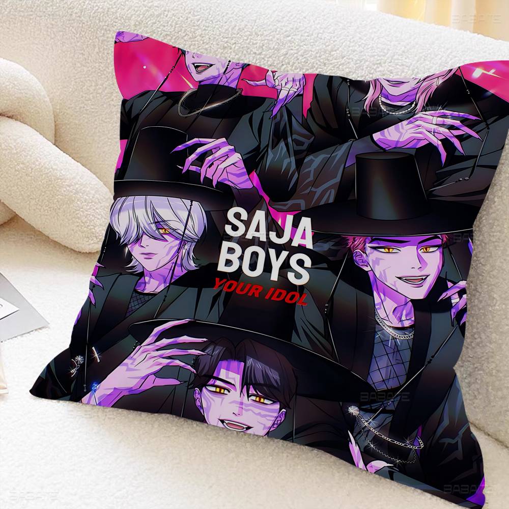 Anime KPop Saja Boys D-Demon H-Hunters Pillow Cushion Cover Pillowcase Living Room Sofa Home Decor Customized