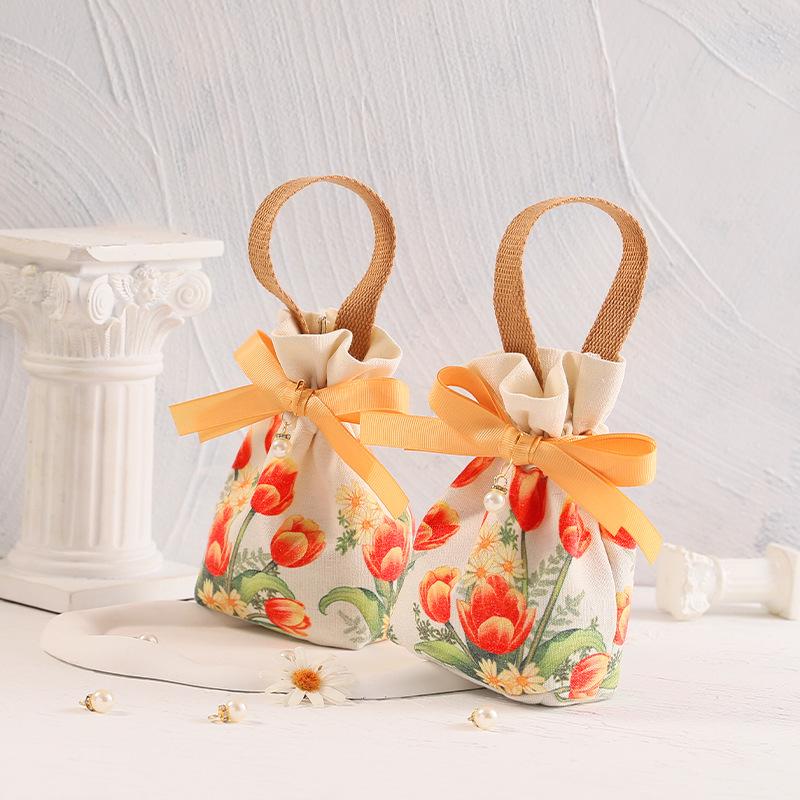 10pcs Wedding Candy Bags Gifts Packaging Boxes Wrapping Pouch Handheld Gift Bag Candy Bag Wedding Party Event Festive Supplies