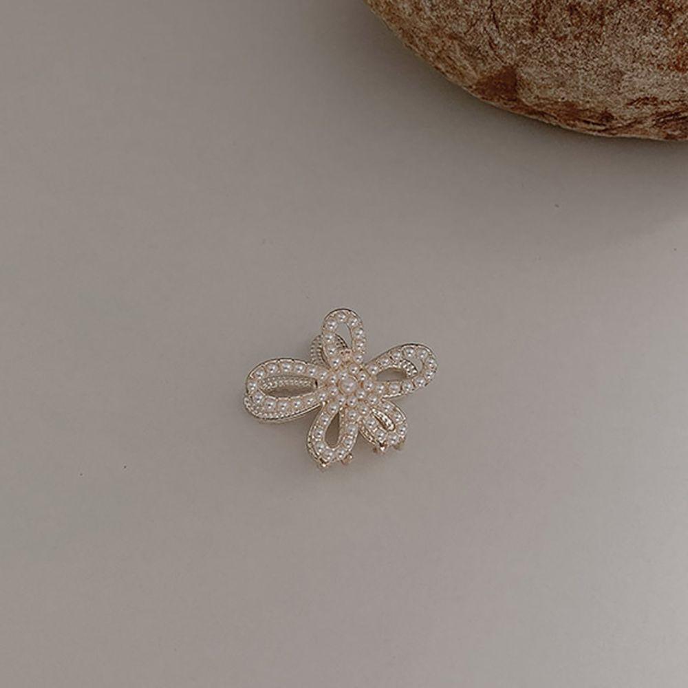 

Heart Zinc Zinc Alloy Pearl Minimalist Style Bow Hair Claw Women Hairpin Hair Accessories Small Crab Clip H