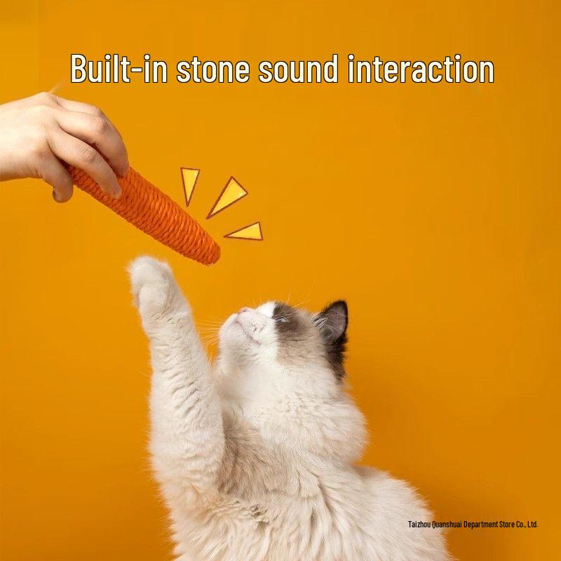 Durable Chewable Cat and Dog Toy: Self-Teasing Carrot Stick for Boredom Relief