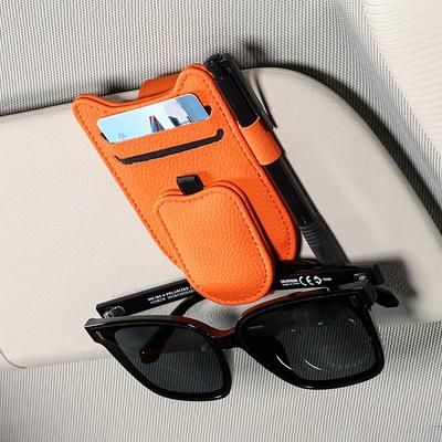 Porte-lunettes de pare-soleil de voiture Support Lunettes de soleil Clip PU Carte de ticket Multifonction Clips Portables Accessoires Intérieurs Auto