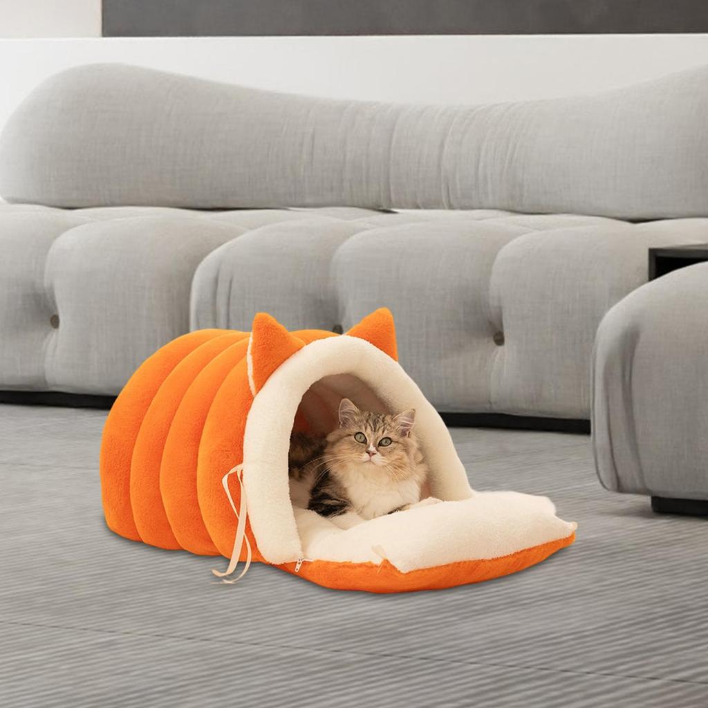 Slipper Cat Bed Detachable Soft with Hooded Covered Hood Hideway Pet House Nest for Pet Supplies Rabbit Kitty