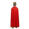 AUZOEYTOYK Prince Cosplay Cape and Crown Perfect for Theater Cultural School and 100cm Long Kids' Set, 2-Piece Set, Red, Hoodless, Gorgeous,