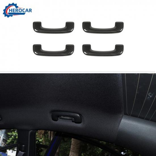 Top Roof Grab Bar Handle Cover Cover Trim Frame for Dodge Charger Carbon Fiber