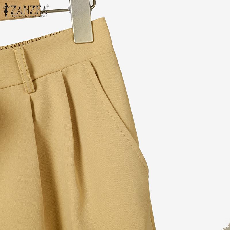 ZANZEA Women Short Sleeve Blouse and Pants Summer Two Piece Suit Sets