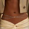 European-American Double Layer Bead & Metal Waist Chain - Women's Versatile Bikini Accessory