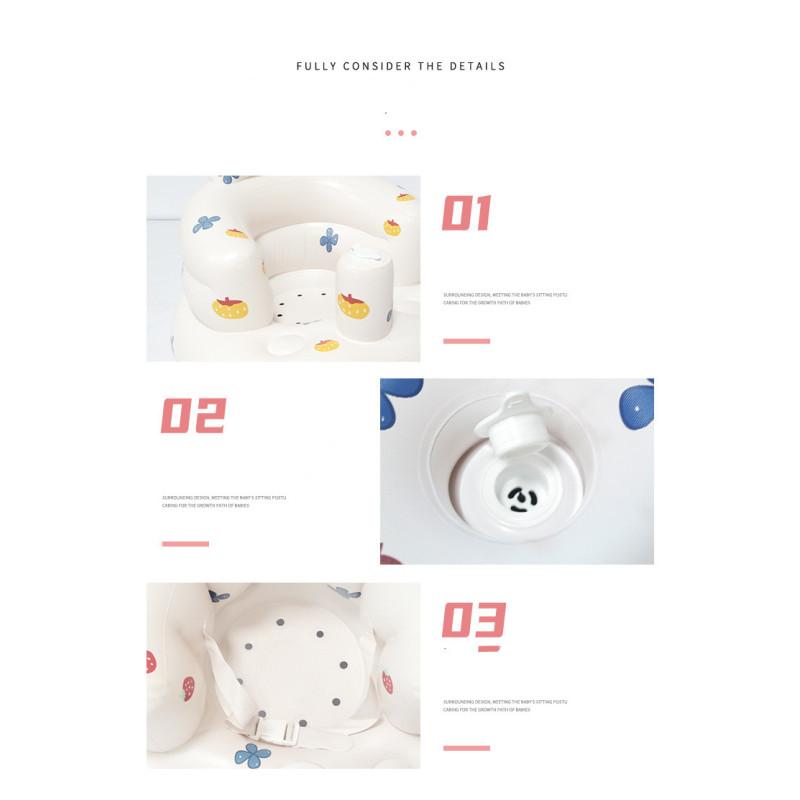 Infant Shining Baby Inflatable Sofa Children Puff Portable Bath Chairs PVC Multifunctional Seat Practice Sitting Bath Stool