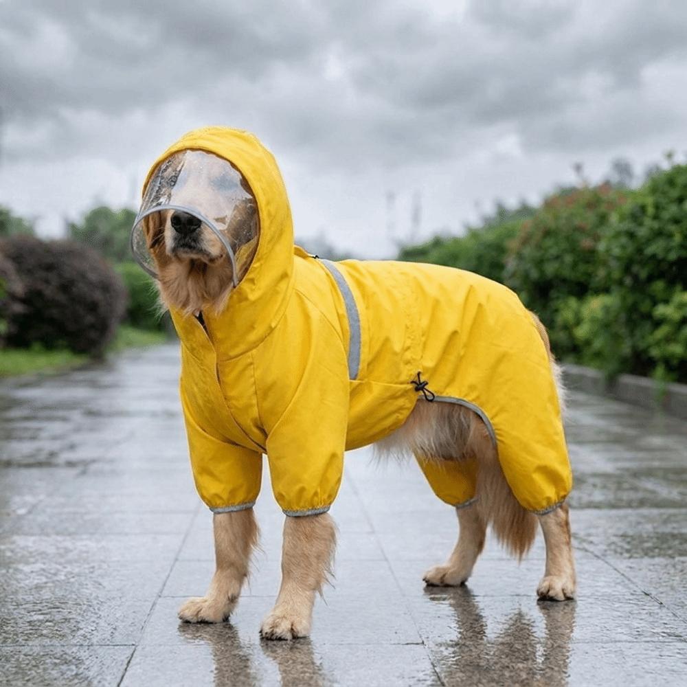 Windproof Dog Rain Cloak Reflective Pet Waterproof Cloak Dog Jumpsuit Dog Poncho  Outdoor Walking