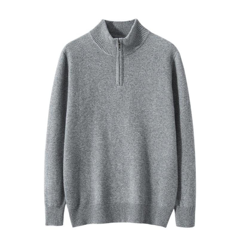 New versatile cashmere shirt knitted half zipper half turtleneck outer with warm and skin-friendly sweater