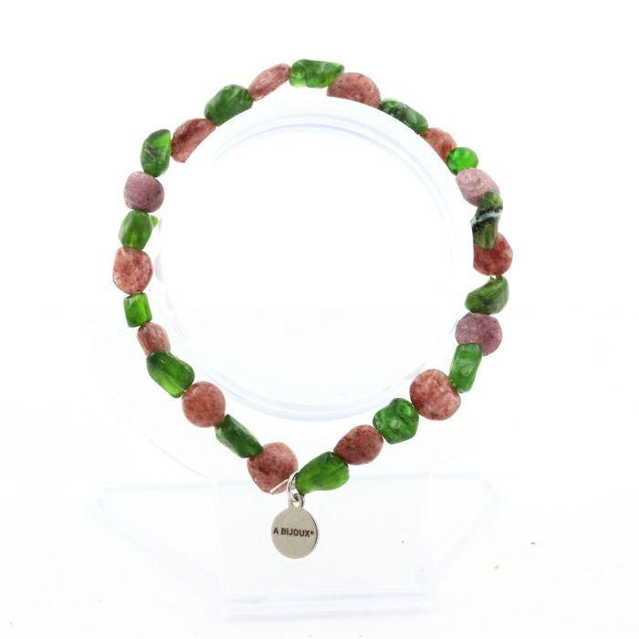 Bracelet Rubis du Brésil + Diopside du Brésil taille personnalisable
