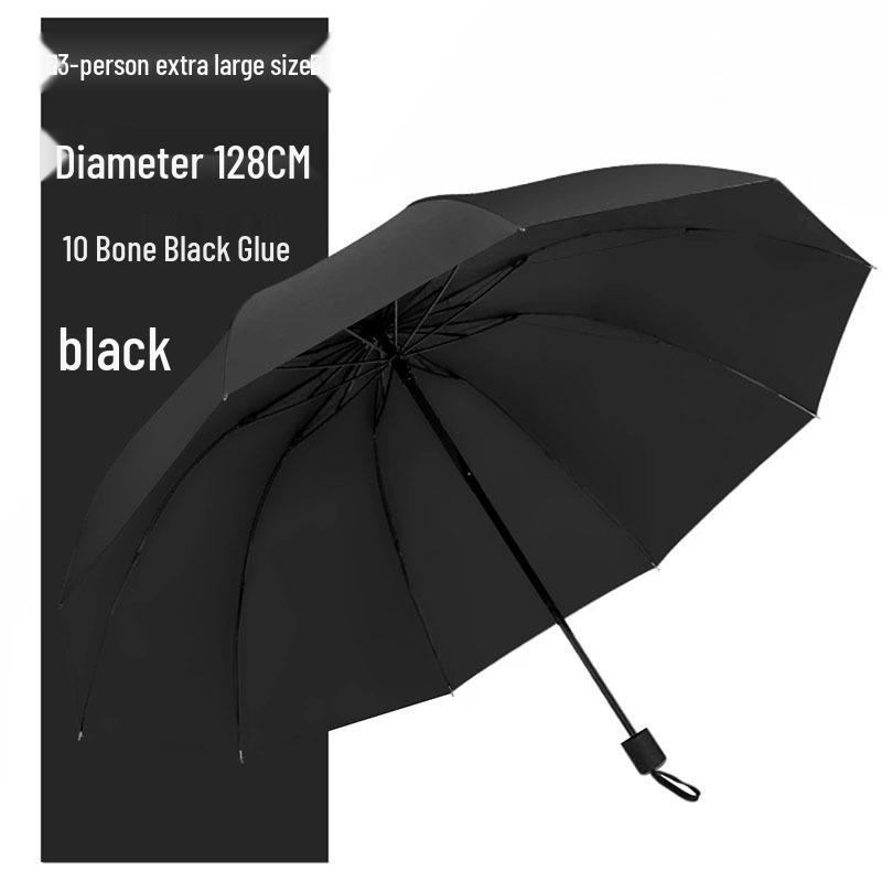 

Очень большой зонт с 12 спицами двойного назначения с черным виниловым покрытием - Высококлассный бизнес-зонт с возможностью нанесения логотипа