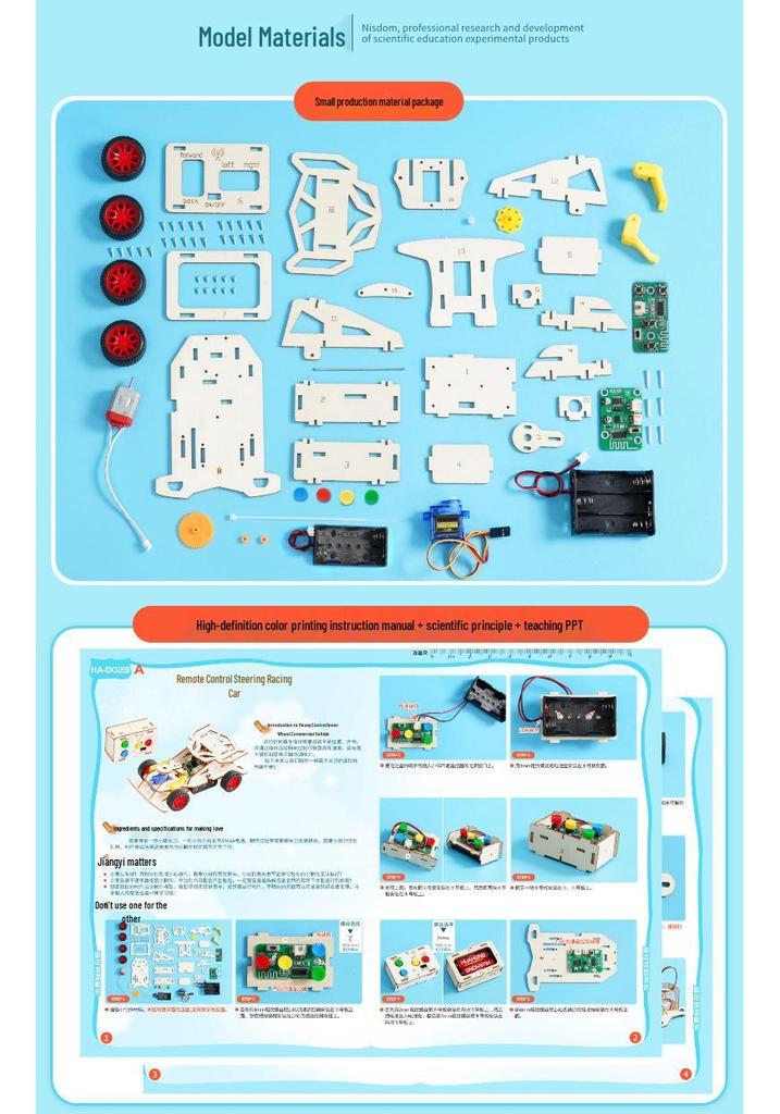 STEM Remote Control Rear-Wheel Drive Car Model for School Students