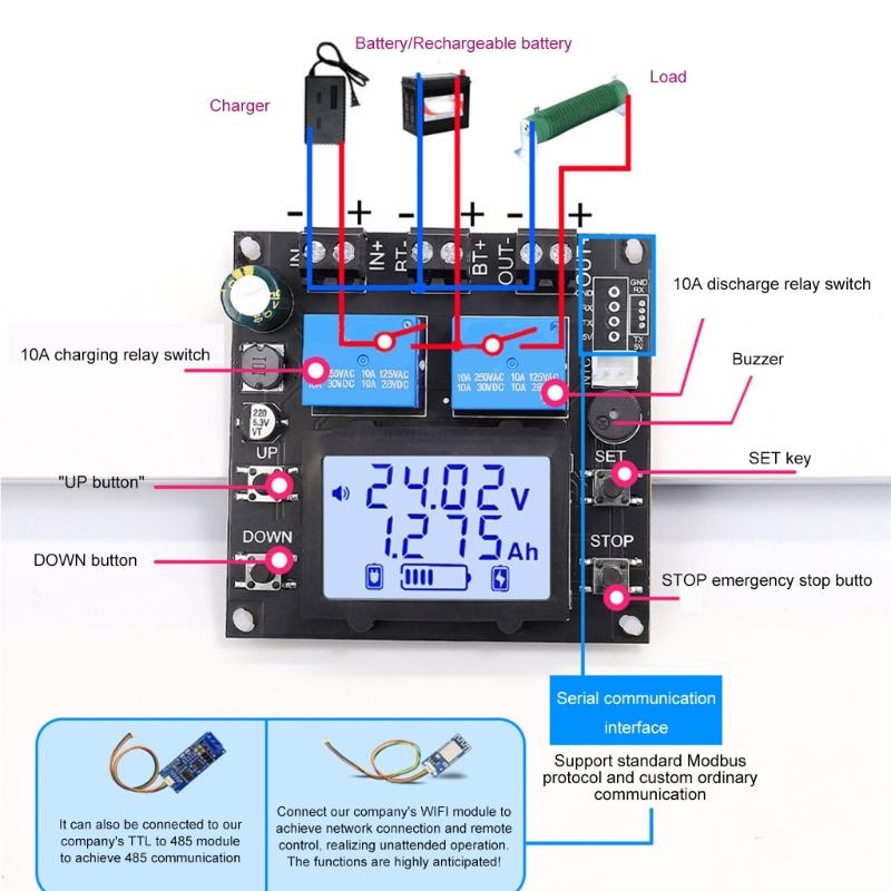 Automatic Low Voltages Cutoff Switcher DC10V 110V With Relays LCD Display 10A Protections For Leads Acid Lithium Battery