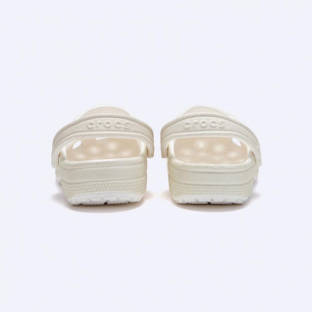 Crocs Klassische Glitzer-Clogs Weiß 205942 100