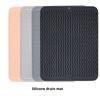 Tapete de silicona para secar platos (40 x 30 cm): tapete grande para secar platos, tapete para encimera, tapete para escurrir platos, tapete para fregadero, salvamanteles grande de silicona.