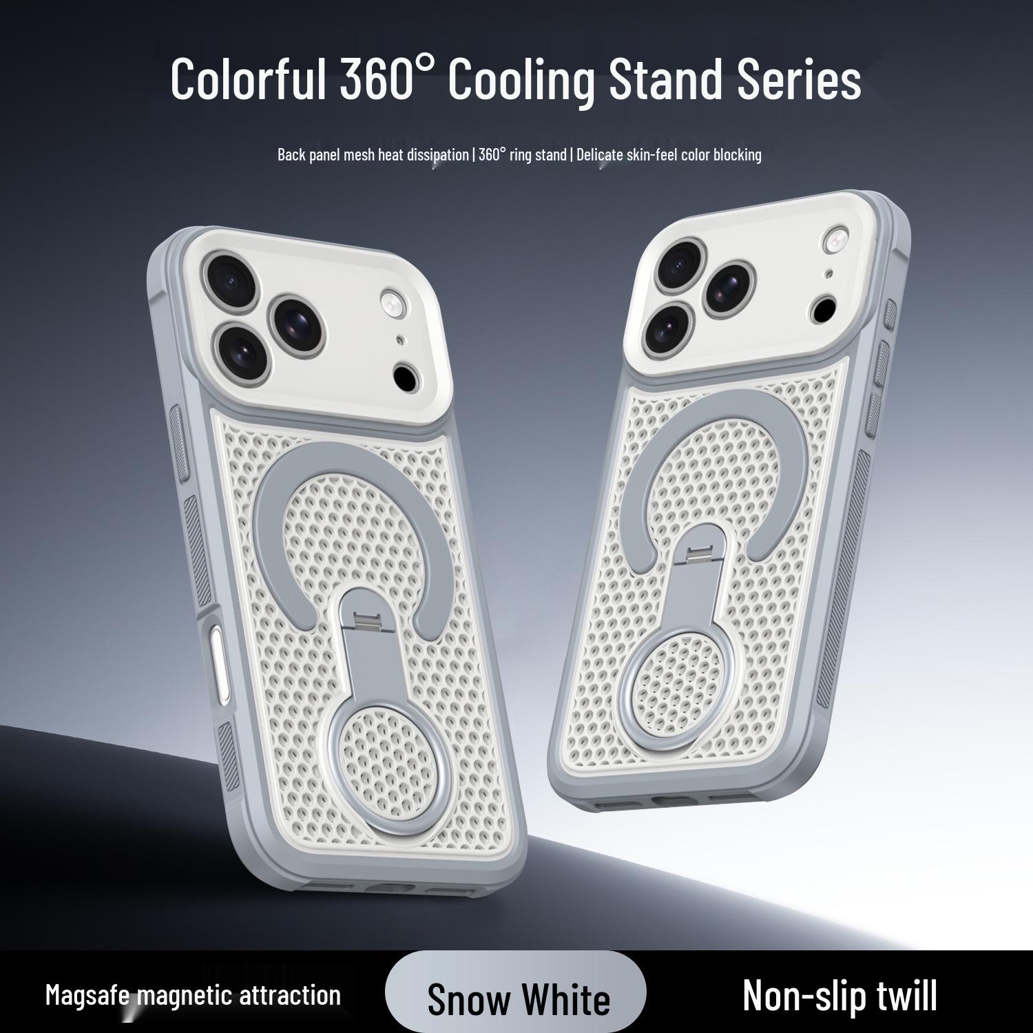 

Magnetic Stand Heat Dissipation Case for iPhone 17 Pro Max with Honeycomb Breathable Design & Pivot Protection 17