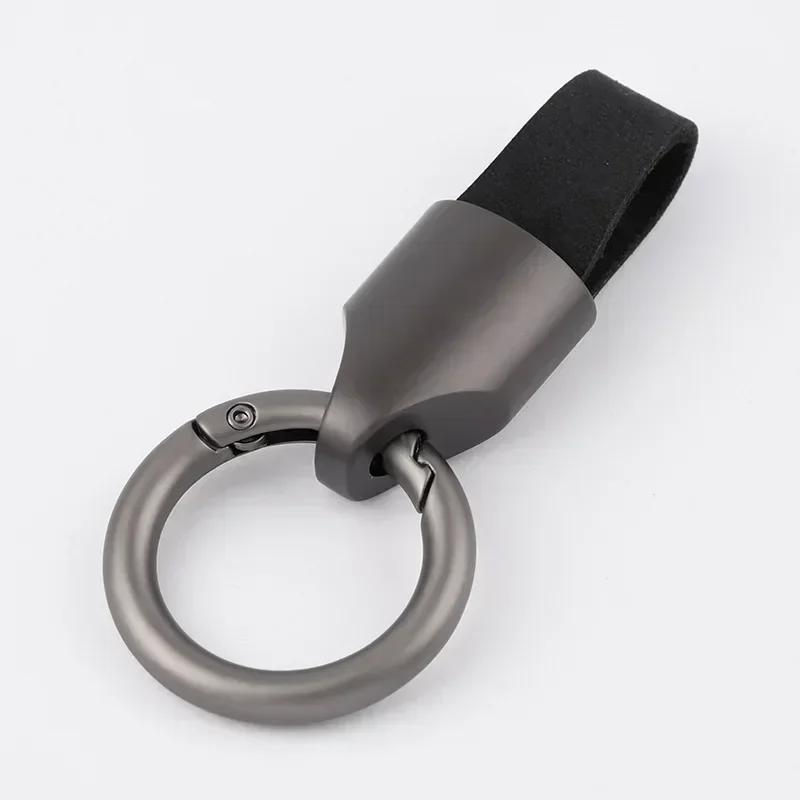 Retro Vintage Personalized Keyring Custom Logo Name Car Key Chain Laser Engrave Nubuck Leather Keychain for Men and Women Gift