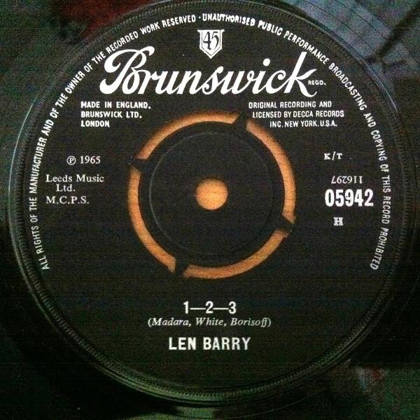 

7inch Record LEN BARRY 123 05942 BRUNSWICK 1965 UK SoulFunk Used