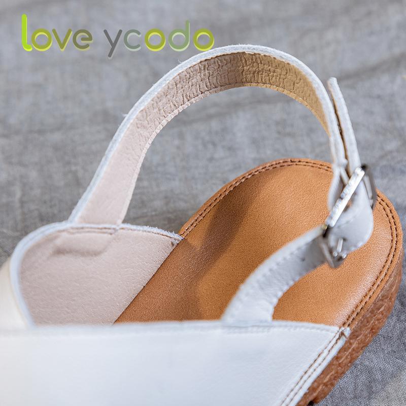 love ycodo Summer Leather Sandals for Women and Students Size 35-43