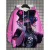 2026 New Men's Samurai Girl Hoodies Fashion Daily Sweatshirts Street Anime Tracksuit Personality Unisex Party Pullovers