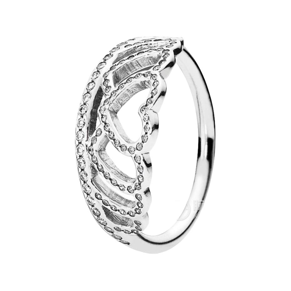 Pandora Personalized Design Silver Ring Women rings 190958CZ Box,54